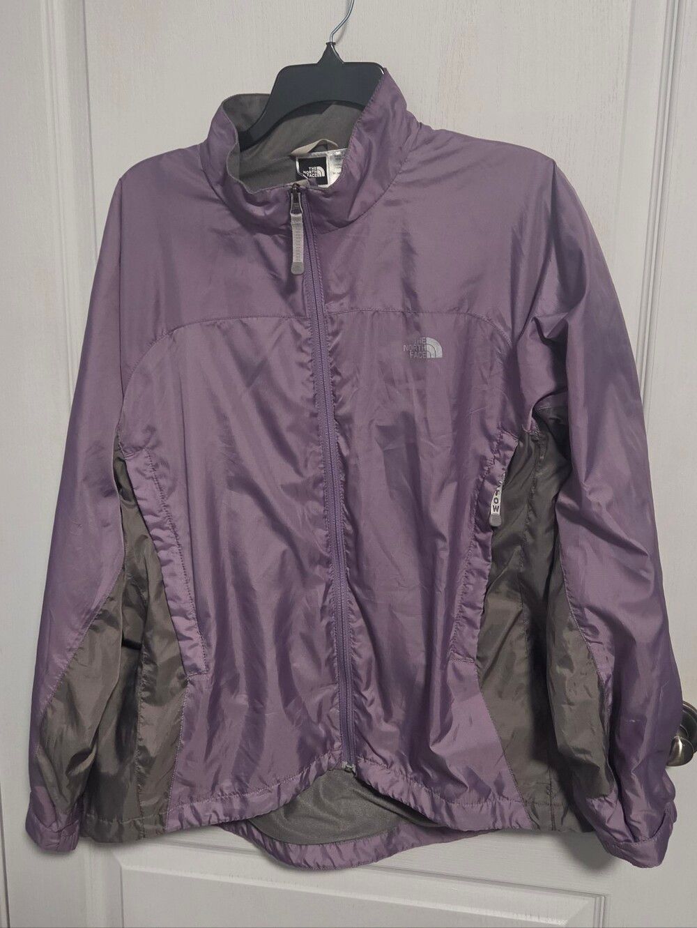 VTG The North Face Windbreaker Jacket Stow Purple Gray Colorblock 2006 Womens XL